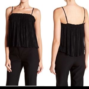Madewell Black Pleated Ruffle Tank Size S